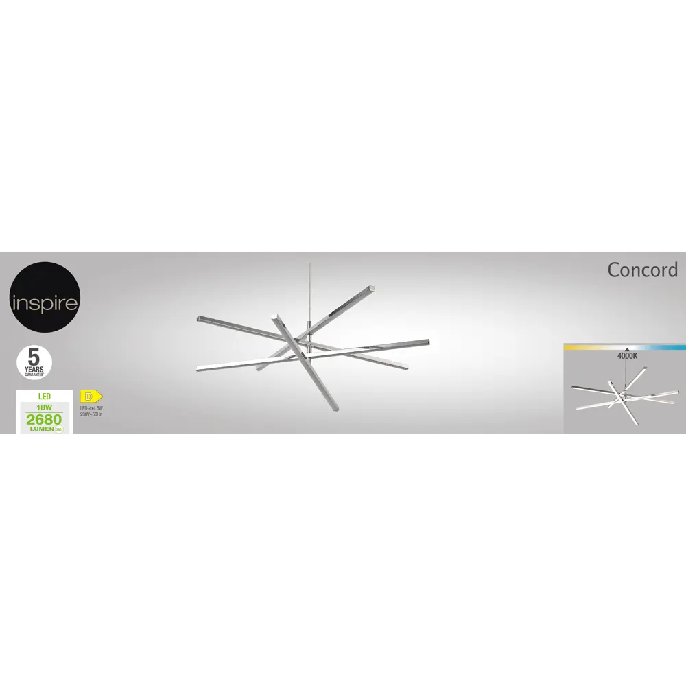 Подвесной светильник INSPIRE Concord с регулируемыми световыми трубками 84765587 STLM-0054891 - Вид №6