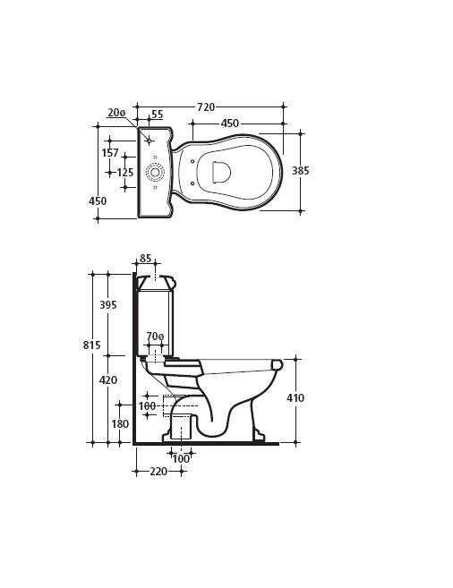 ML.BLL-25.101.BI/ML.BLL-25.108.BI/ML.MEC-29.148.CR Компакт унитаз с бачком Белый Migliore  Италия  - Вид №4