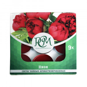 1300917 Свеча чайная 100 г 9 шт. Пион РСМ
