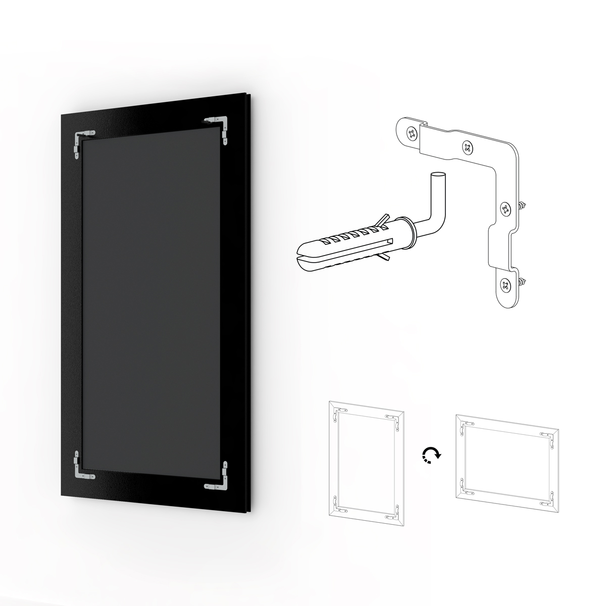 BY 1193 Зеркало с фацетом в багетной раме - сосна 62 mm EVOFORM Exclusive - Вид №1