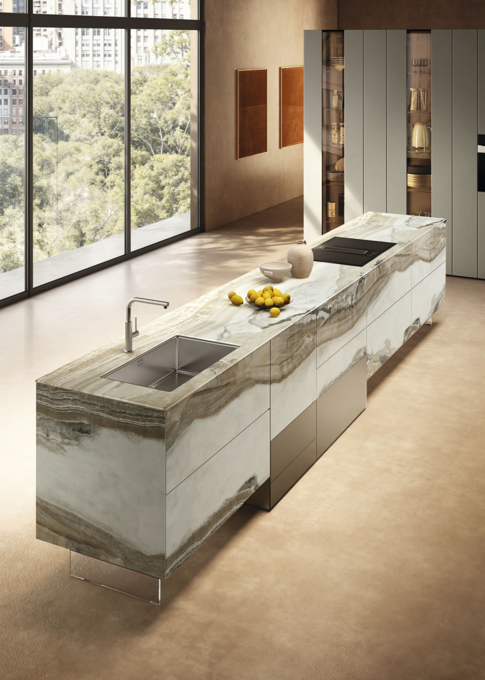 Встроенная кухня с островом Lago 36e8 ARCH-00019640