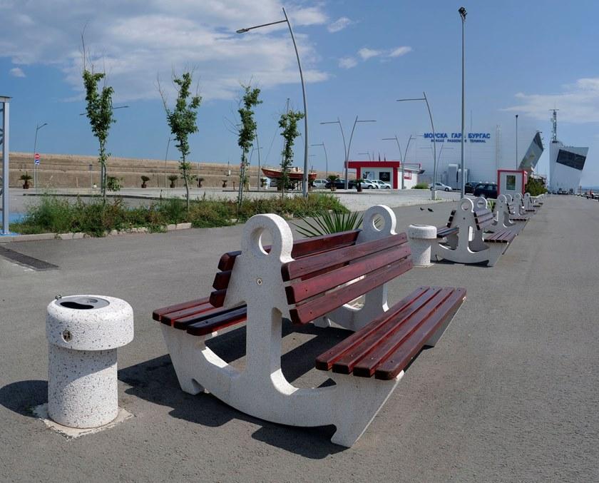 ENCHO ENCHEV - ETE Скамейка из бетона и дерева со спинкой  9  - Вид №4