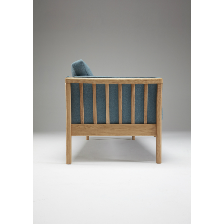 Диван двухместный Aya, цельный лакированный дуб, сине-зеленый Kragelund 12902202520 - Вид №3