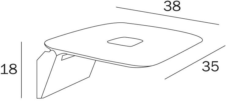 INDA® Складное сиденье для душа Hotellerie Av036b - Вид №2