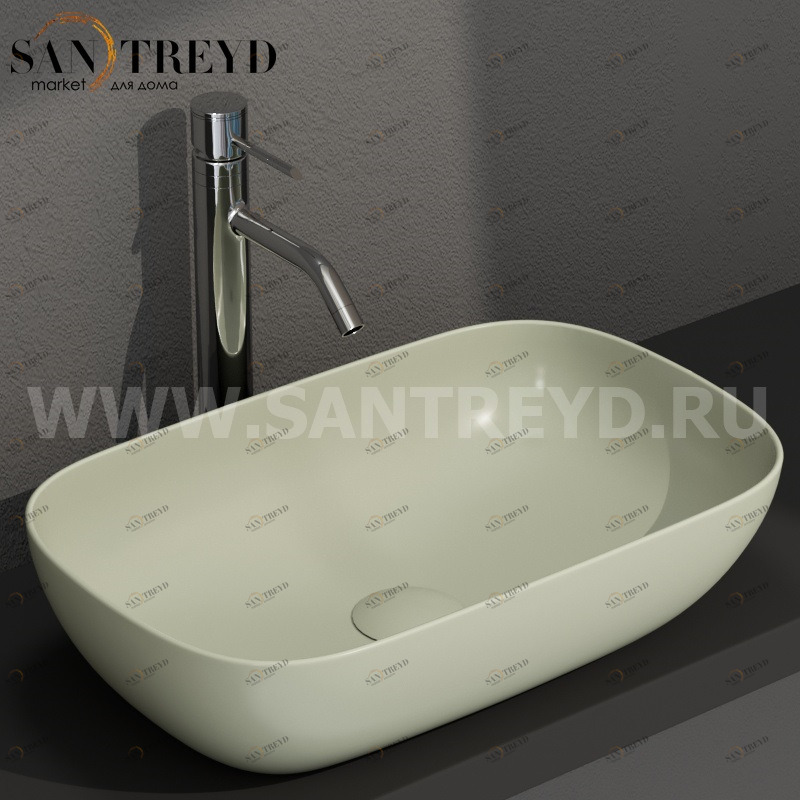 B6R60LI Накладная раковина на столешницу  прямоугольная Ceramica Globo T-EDGE