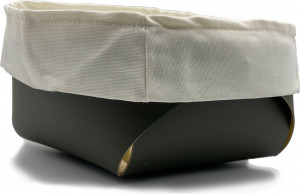 10643978 ADJ Хлебница со съемным мешочком из льна, 20х20см (шоколад)