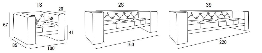 3-местный кожаный капитонный диван Domingo Salotti ARCH-00153184 - Вид №4