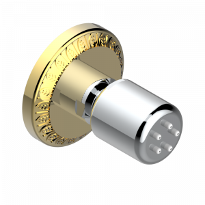 U94-290/B Форсунка гидромассажная встраиваемая в стену 1/2" с защитой от жёсткой воды Thg-paris Malmaison cristal Хром/золото