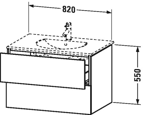 LC626201818 Тумбочка подвесная L-Cube #LC6262 820 x 534 мм Белый матовый, декор Duravit - Вид №1