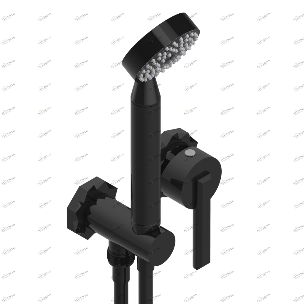 U2P-6561B Trim only for wall mixer with complete handshower on hook Thg-paris Nihal porcelaine noire Покрытие PVD бронза U2P 6561B CAT.F