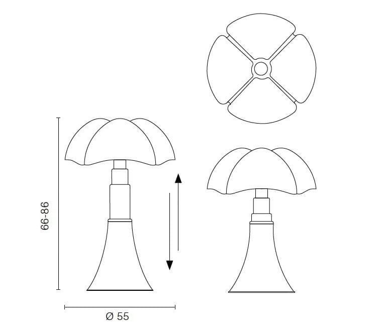 Стальная настольная лампа и метакрилатный абажур Martinelli Luce Летучая мышь ARCH-00087099 - Вид №9