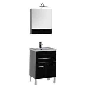 Комплект мебели Aquanet Верона 58 черный (напольный 1 ящик 2 дверцы)