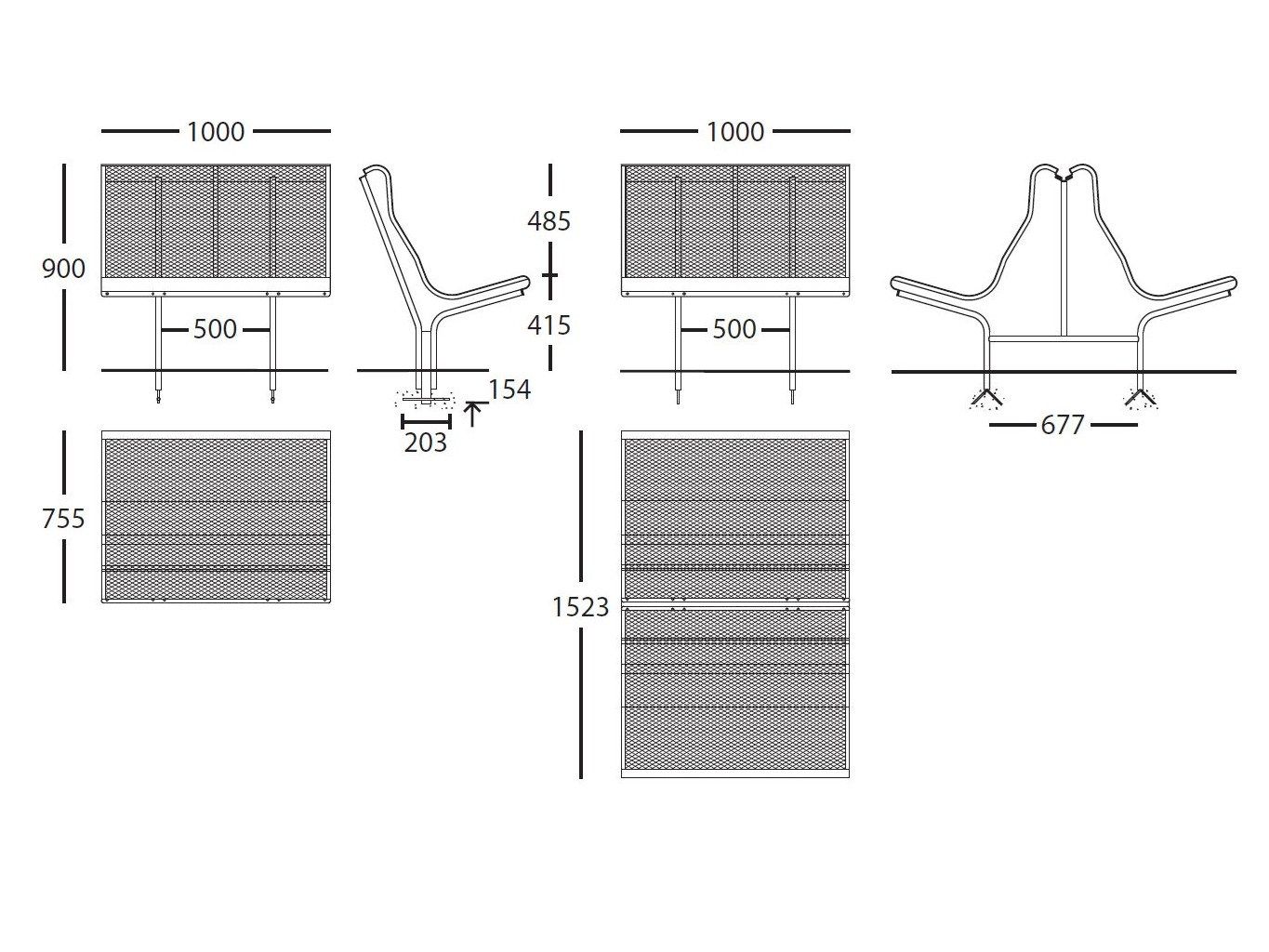Стальная скамья со спинкой BD Barcelona CATALANO ARCH-00110030 - Вид №10