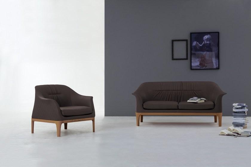 Tonin Casa Мягкое кожаное кресло с подлокотниками Tiffany sun-id-1370236 - Вид №6