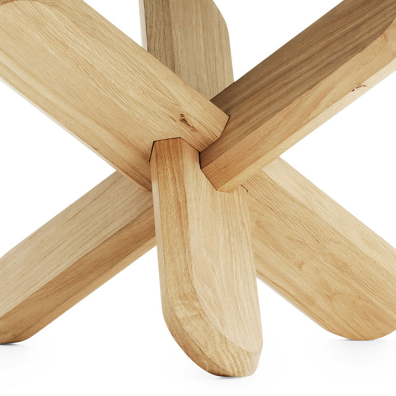 Стол Ding 40 x D75 см, дымчатое стекло-дуб Normann Copenhagen 602243 - Вид №1