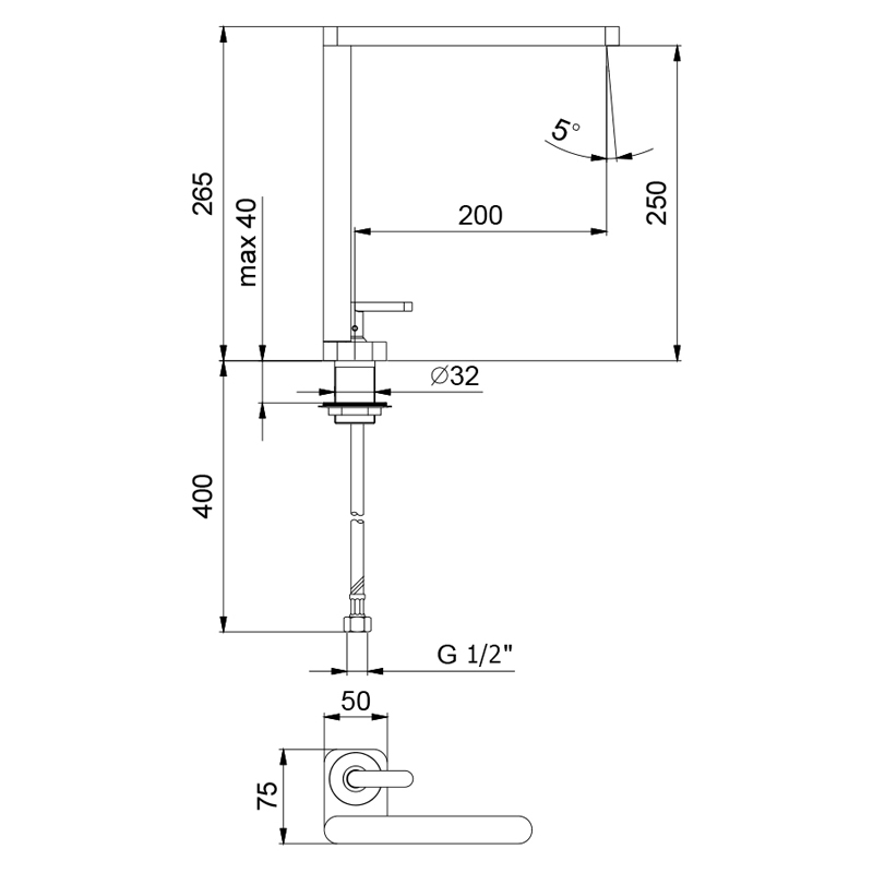 LV920302015 Смеситель для кухни Webert Kitchen Living  - Вид №1