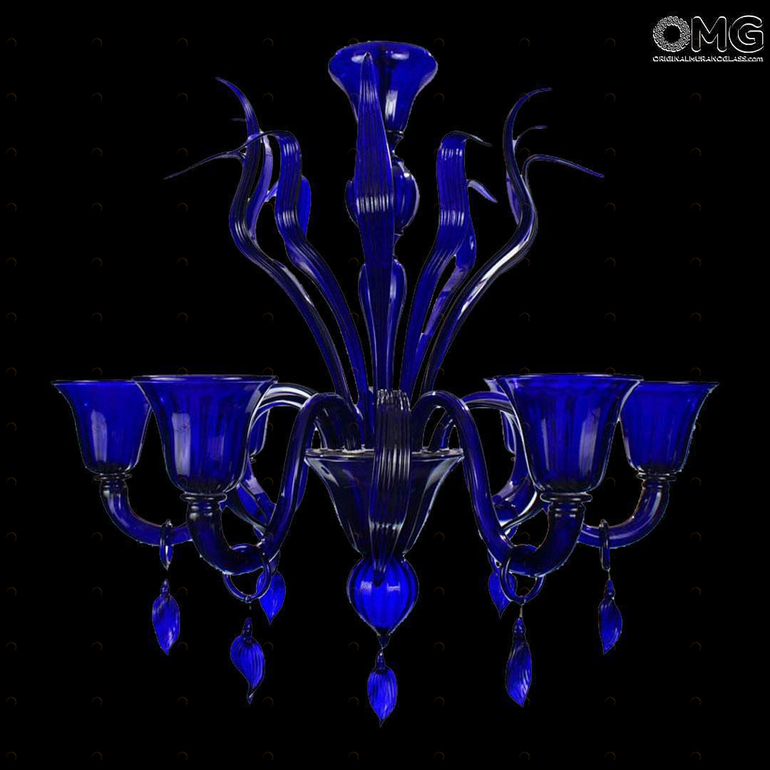 4182 ORIGINALMURANOGLASS Люстра Синий ворон - муранское стекло OMG  см CLASSICO
