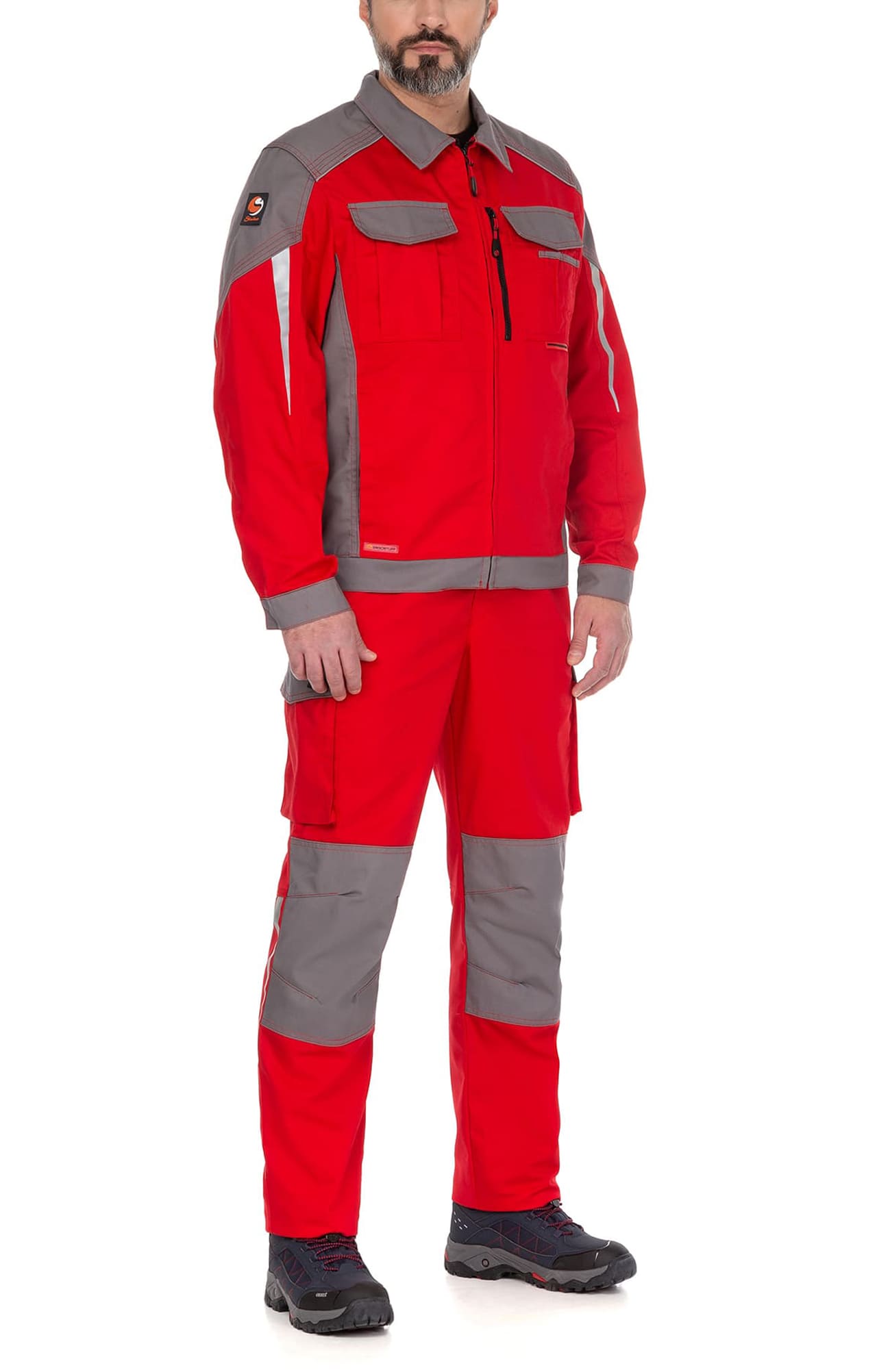 64645 Костюм  NEW 2 красный с серым STATUS  Летняя спецодежда  размер 56-58/182-188  - Вид №20