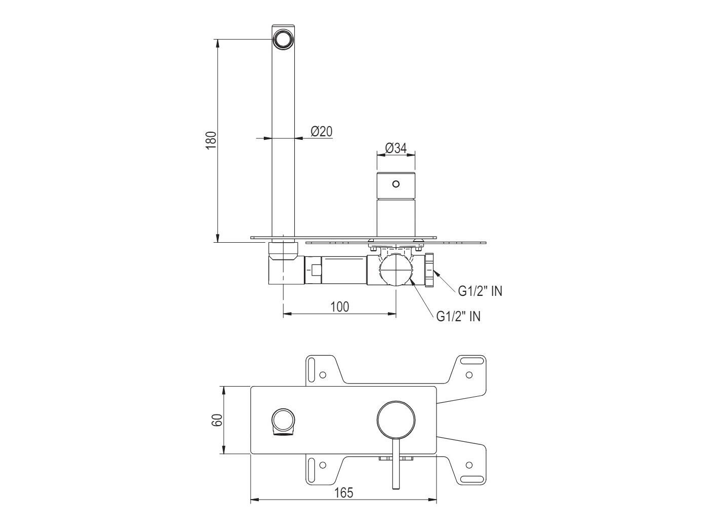 Однорычажный смеситель для раковины из нержавеющей стали Super Inox MINI DMB ARCH-00151858 - Вид №2