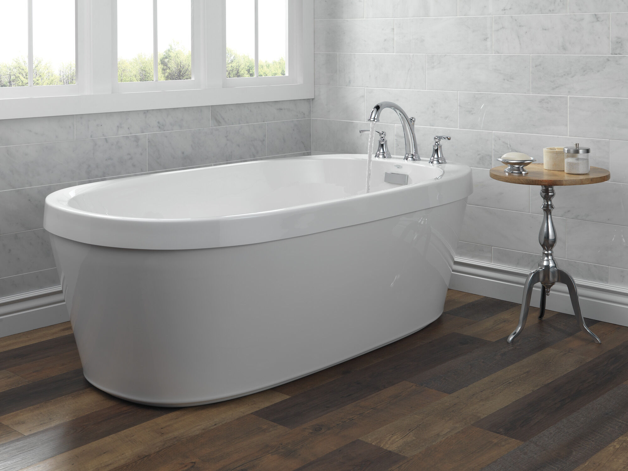 T2732-RB Римская ванна Delta Faucet Woodhurst Венецианская бронза  - Вид №1