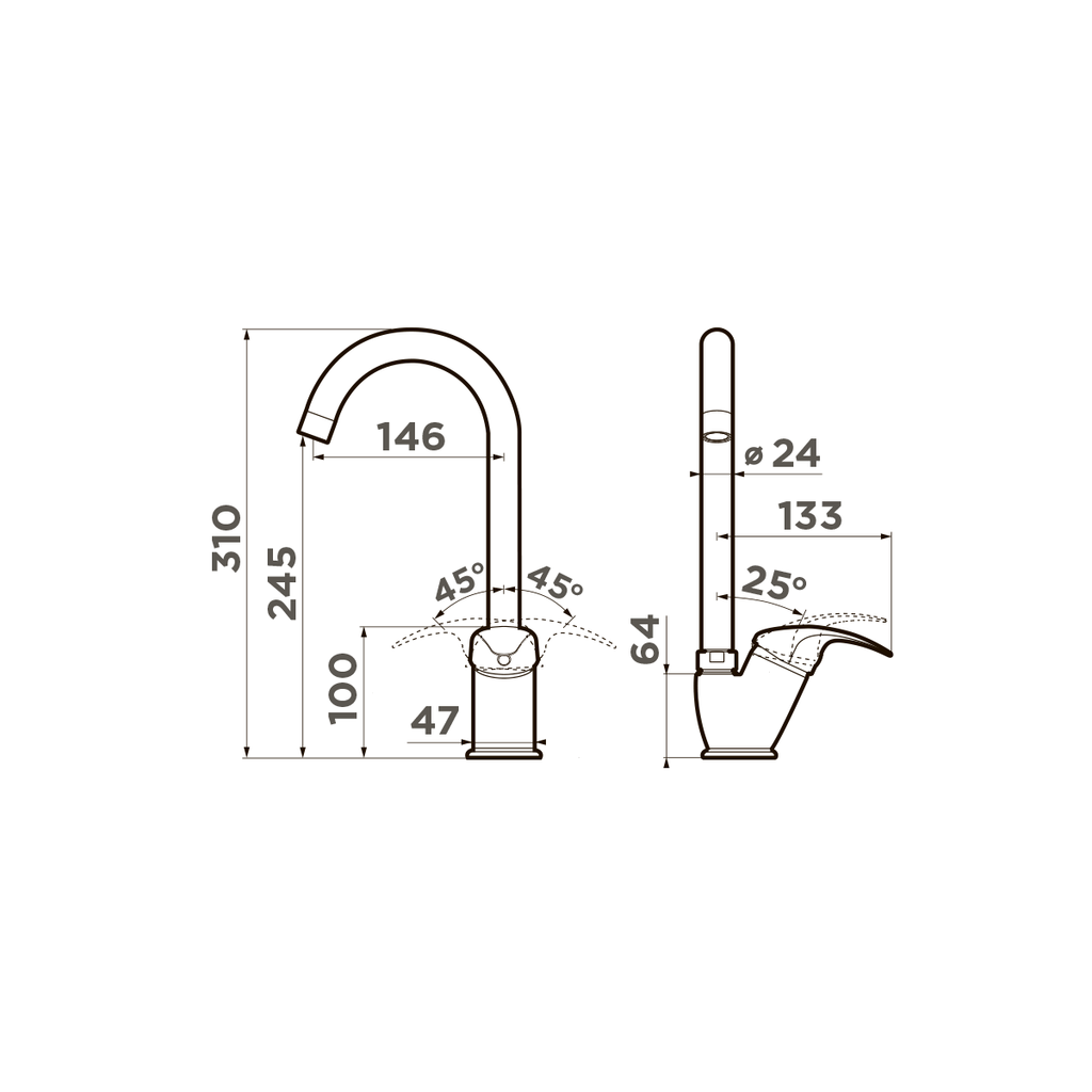 Смеситель для кухни Umi CA OMOIKIRI 4994268 - Вид №5