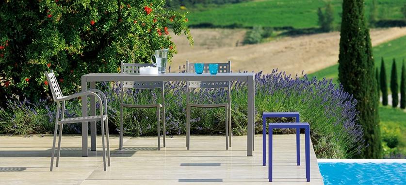 Прямоугольный металлический садовый стол штабелируемый Quatris Santreyd sun-id-1432098 - Вид №8