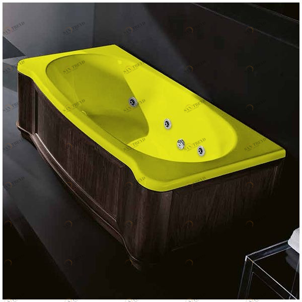 Ванна Gruppo treesse New Classic Young STD-V6747-SX-WV-Z жёлтая с гидромассажем прямоугольная левая деревянная панель венге STDV6747SXWVZ