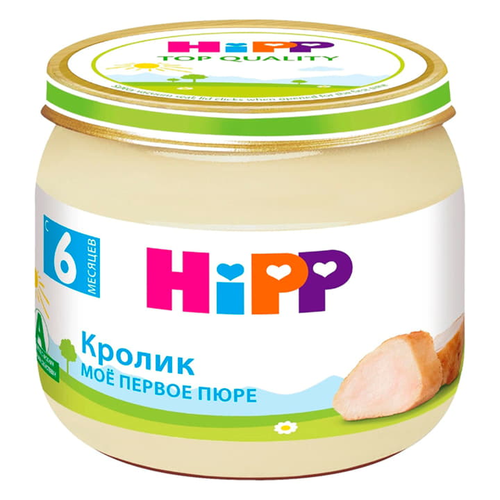 Пюре Кролик с 6 месяцев мое первое пюре HiPP 80 г Santreyd 15710 - Вид №1
