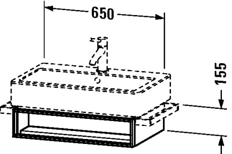 VE600507575 Тумбочка подвесная Vero #VE6005 650 x 431 мм Лен, декор Duravit - Вид №1