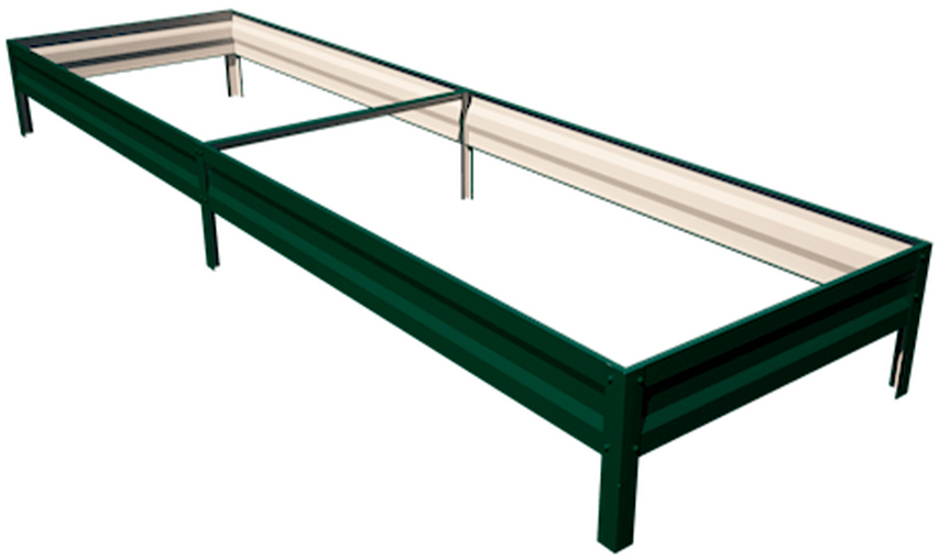 Грядка 1*3м, высота 20 см, цвет зелёный ГеоПластБорд