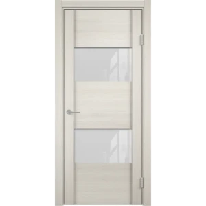 Дверь межкомнатная остеклённая с замком в комплекте Квадро 200x80 см ПВХ цвет шале капучино