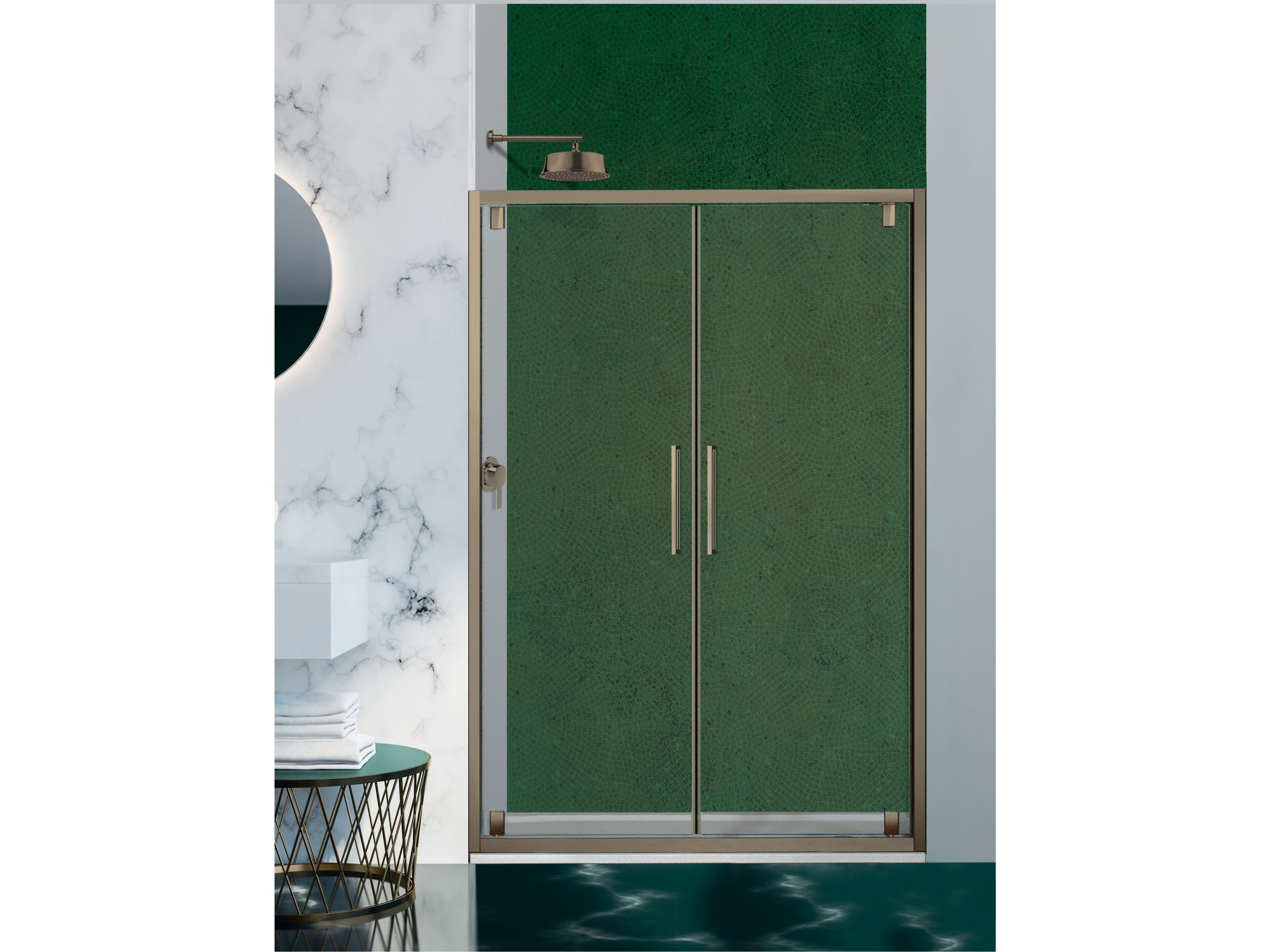 Стеклянная нишевая душевая кабина с распашной дверью Metidea Рубин ARCH-00152446 - Вид №1