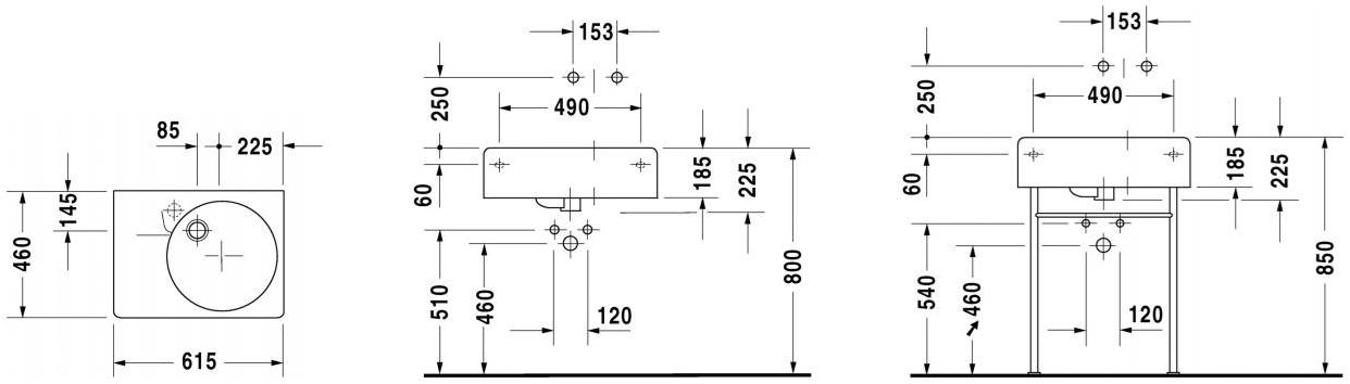 068460 / 068560 Накладная раковина на столешницу  овальная Duravit Scola - Вид №4