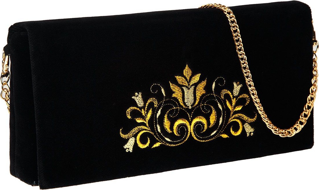 10660431 Торжокские золотошвеи Сумка "Комплимент" бархат+креп (атлас) Разм. 12*26*2 Мод. 477 Бархат 