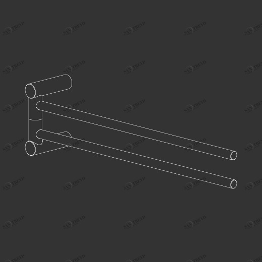 Двойной Поворотный полотенцесушитель L. 400 мм  STE24 CEADESIGN 