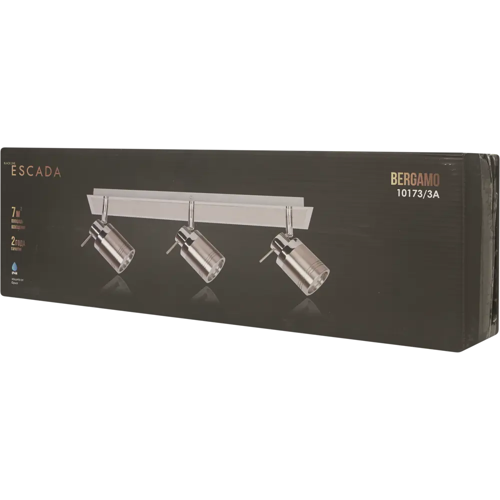 Светильник накладной Bergamo 3хGU10 IP44 цвет хром/никель Escada STLM-2197088 - Вид №6