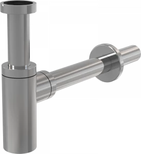 Сифон для умывальника DN32 DESIGN цельнометаллический, круглый