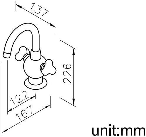 JUSTIME Смеситель для раковины из хромированной латуни на одно отверстие Story sun-id-1391080 - Вид №2