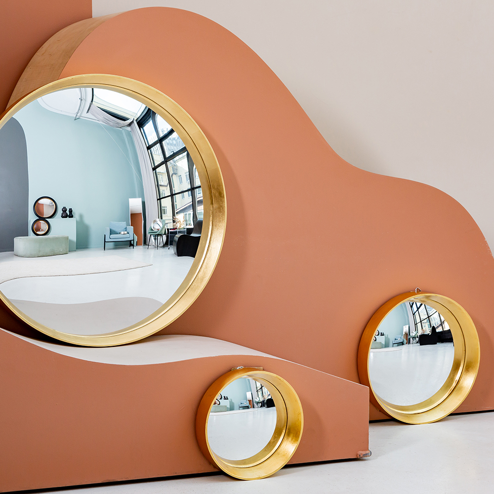 21092111 Зеркало декоративное настенное «Хогард Голд» (версия M) (fish-eye) Object Desire Зазеркалье  - Вид №6