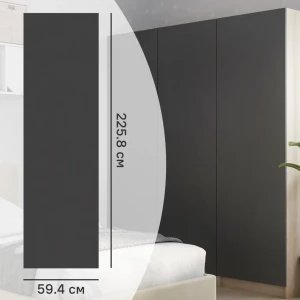 Дверь Лион 59.4x225.8x1.8 см ДСП цвет серый