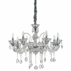 Подвесная люстра Ideal Lux Colossal SP8 Trasparente IDEAL LUX ДИЗАЙНЕРСКИЕ, COLOSSAL TRASPARENTE 057317 Хром