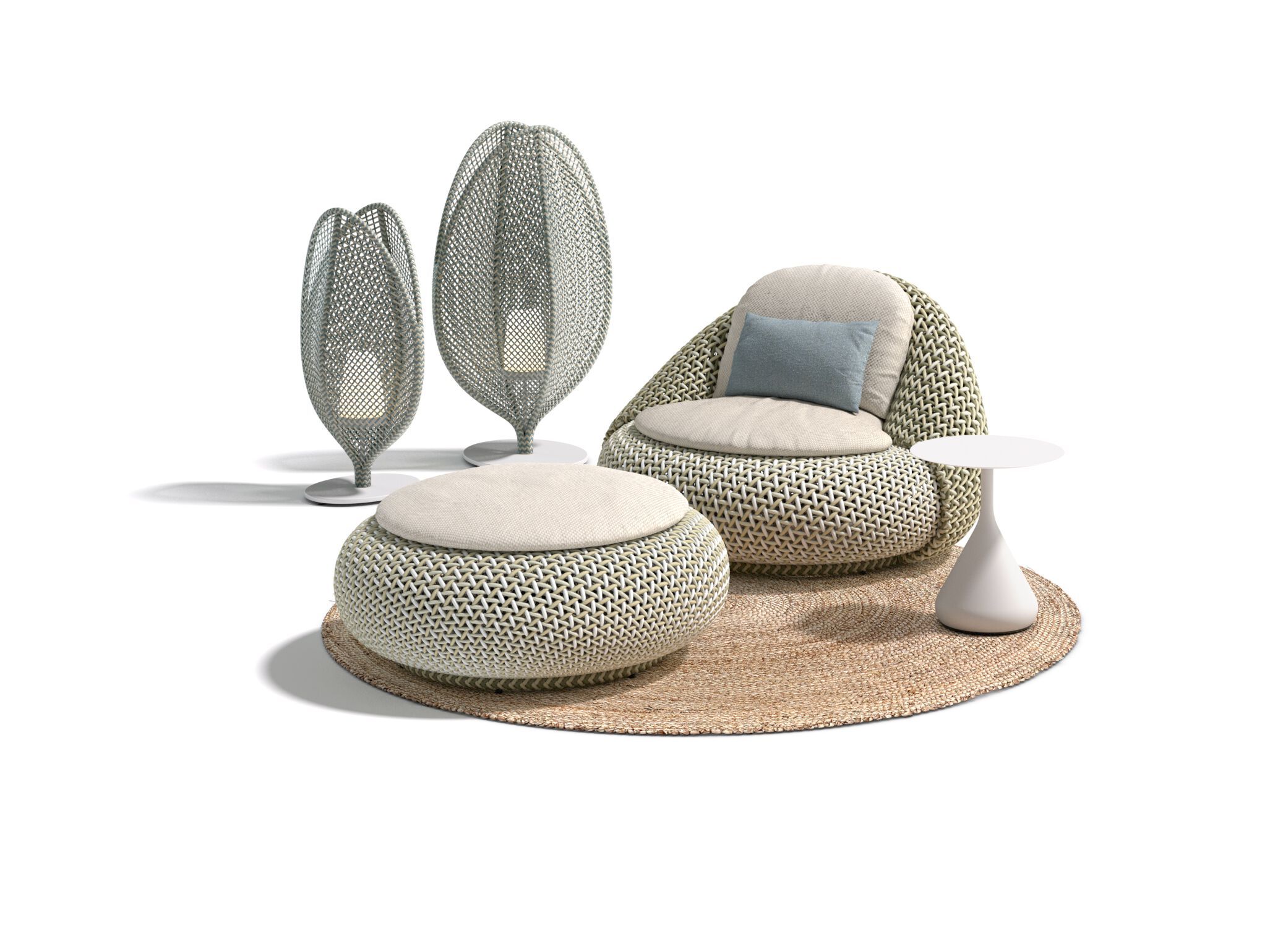 Круглый керамический садовый журнальный столик с верхней частью HPL DEDON SATELLITE ARCH-00032411 - Вид №2