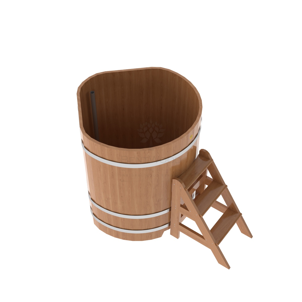 1347 Купель угловая из дуба 1,03х1,03х1,2 натуральная Alyarus  - Вид №1