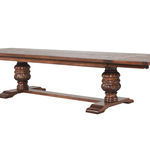 HT129 Стол Jacobean с выпуклыми ножками и двумя торцевыми листами ijlbrown  - Вид №3