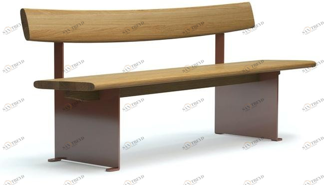 VESTRE Деревянная скамейка со спинкой в ​​современном стиле sun-id-1480425