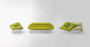 3-местный садовый диван из нержавеющей стали и ткани