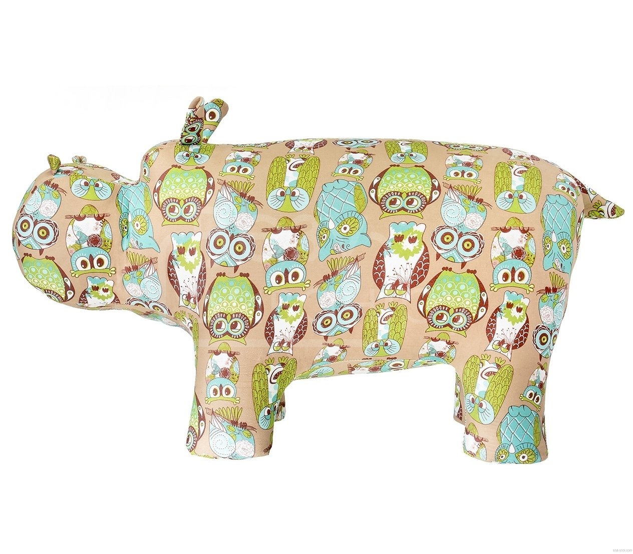 Пуфик детский зелено-коричневые совы "Бегемот", 97 см LESET  00-3833175 Разноцветный Santreyd  - Вид №1