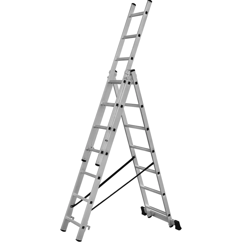 Лестница 3-секционная DILWIS 7 ступеней максимальная нагрузка 150 кг STLM-2184077 - Вид №1