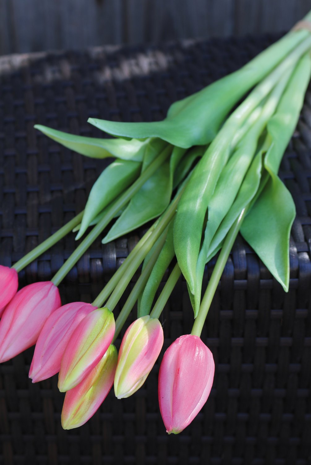 2942 515 a3 Букет из искусственных тюльпанов, 7-кратный, 44 см, real touch, розовый H-andreas 