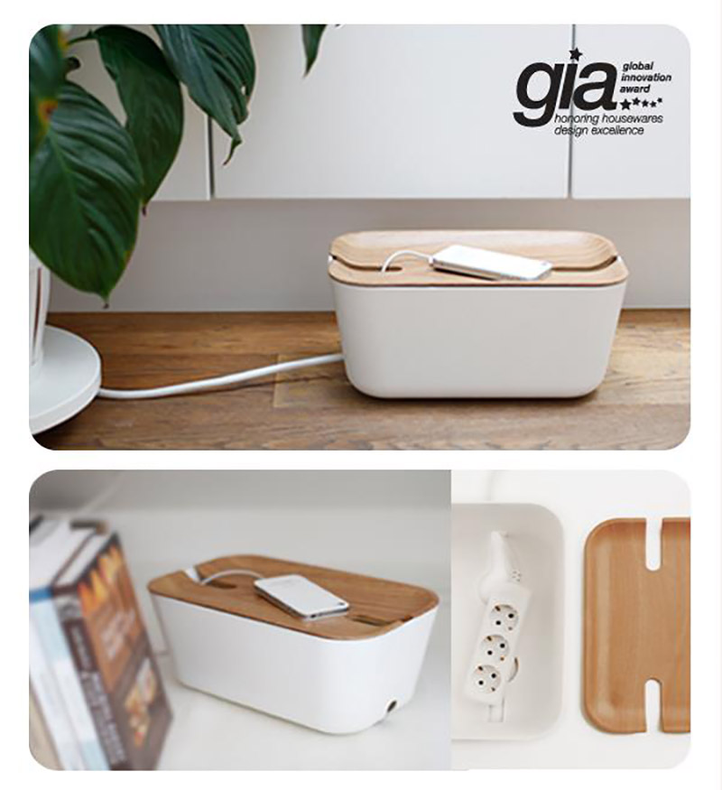 Органайзер бело-коричневый для проводов средний Hideaway BOSIGN  00-3872049 Белый;коричневый  - Вид №1